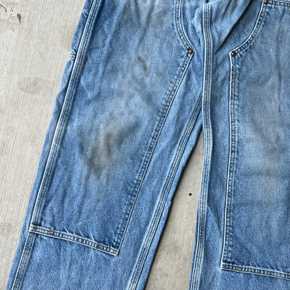 Carhartt denim blue jeans double knee work wear carpenter pants - Picture 10 of 14